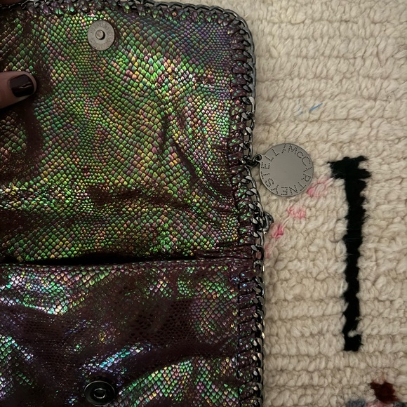 Stella McCartney Snake Skin Texture Crossbody Bag - Purple Metallic - Vintage - Picture 7 of 7